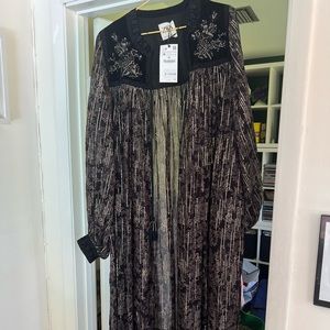 Beautiful black and beads long cover up by Zara. NWT- Size M